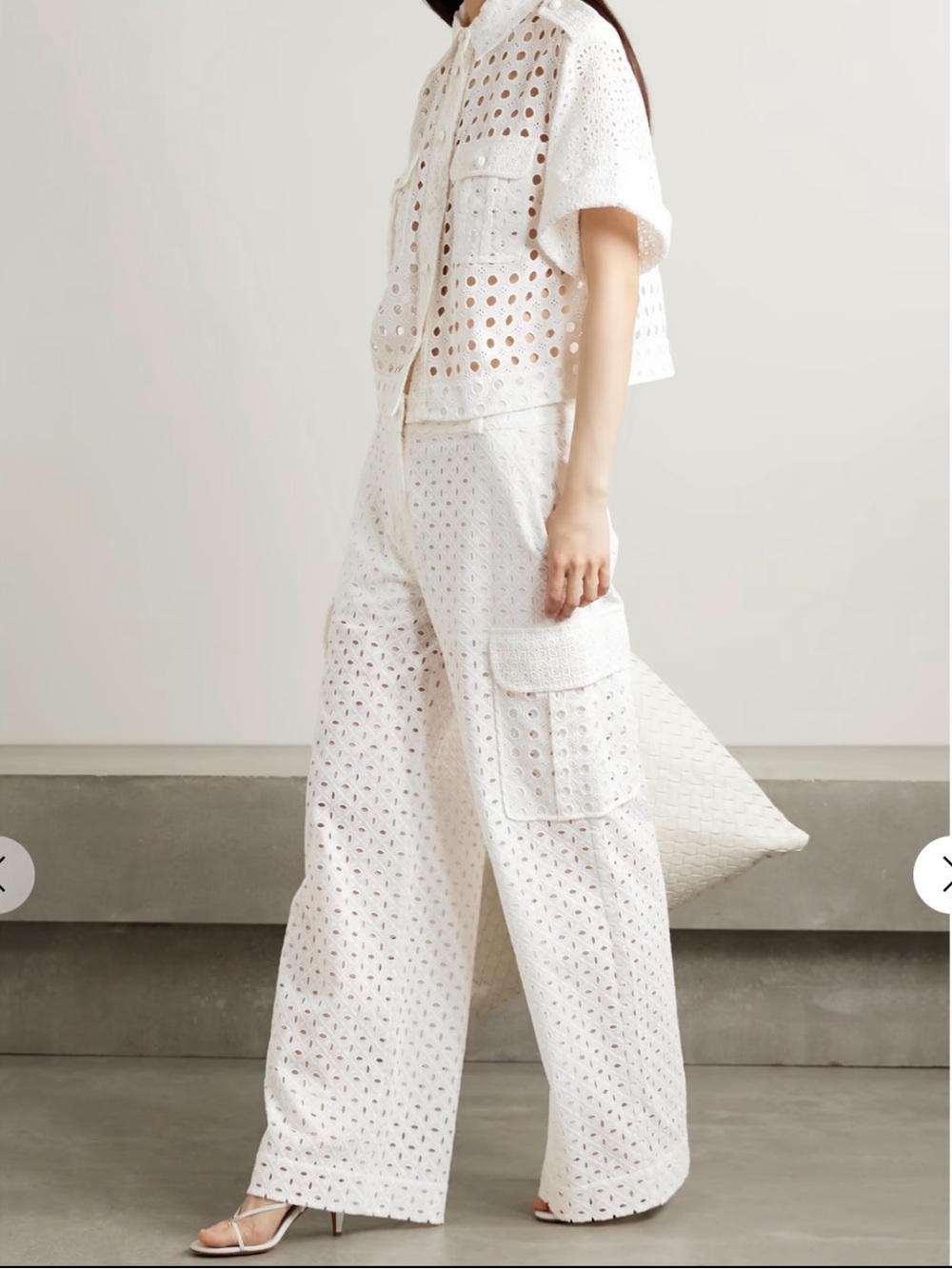 Zimmermann Matchmaker Ivory Broderie Anglaise Cargo Pants Resort 2024